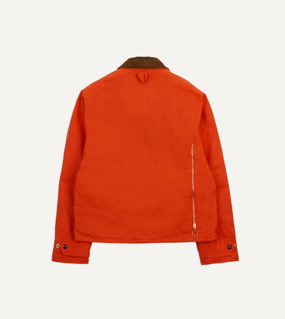 Drake's Orange Waxed Ripstop Cotton Wader Jacket
