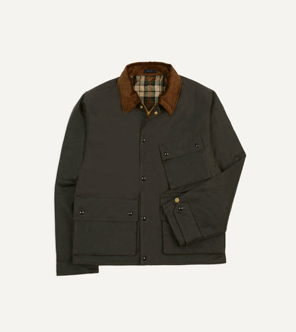 Drake's Brown Waxed Cotton Wader Jacket