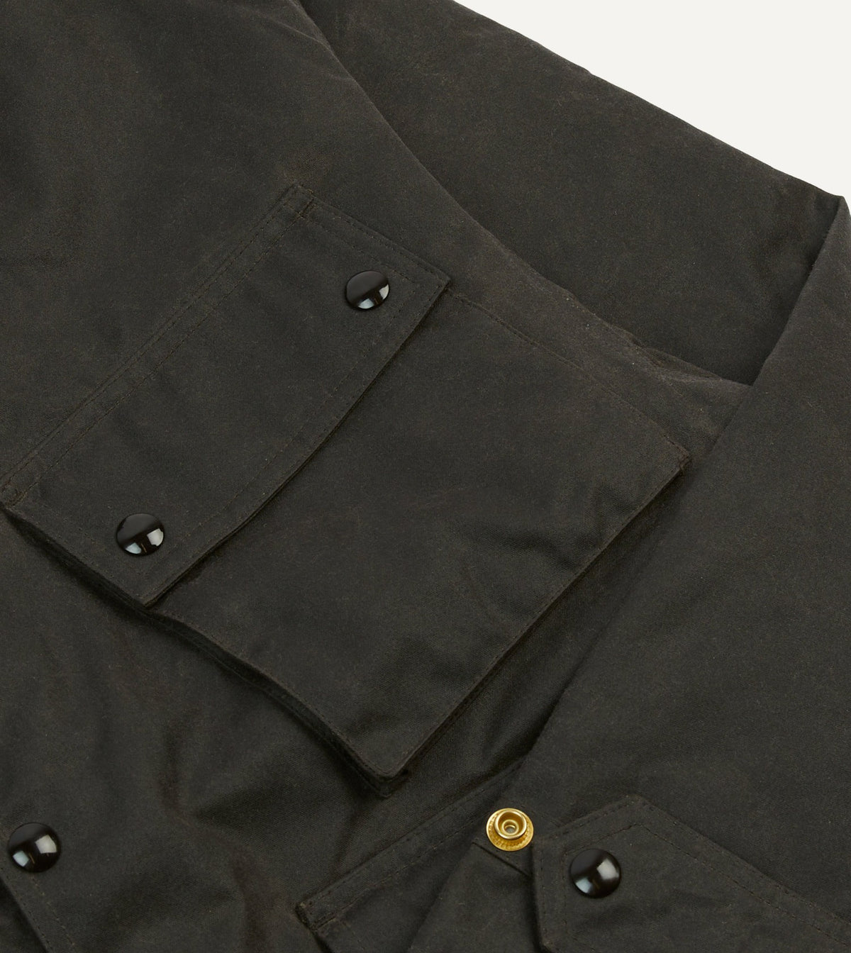 Drake's Brown Waxed Cotton Wader Jacket