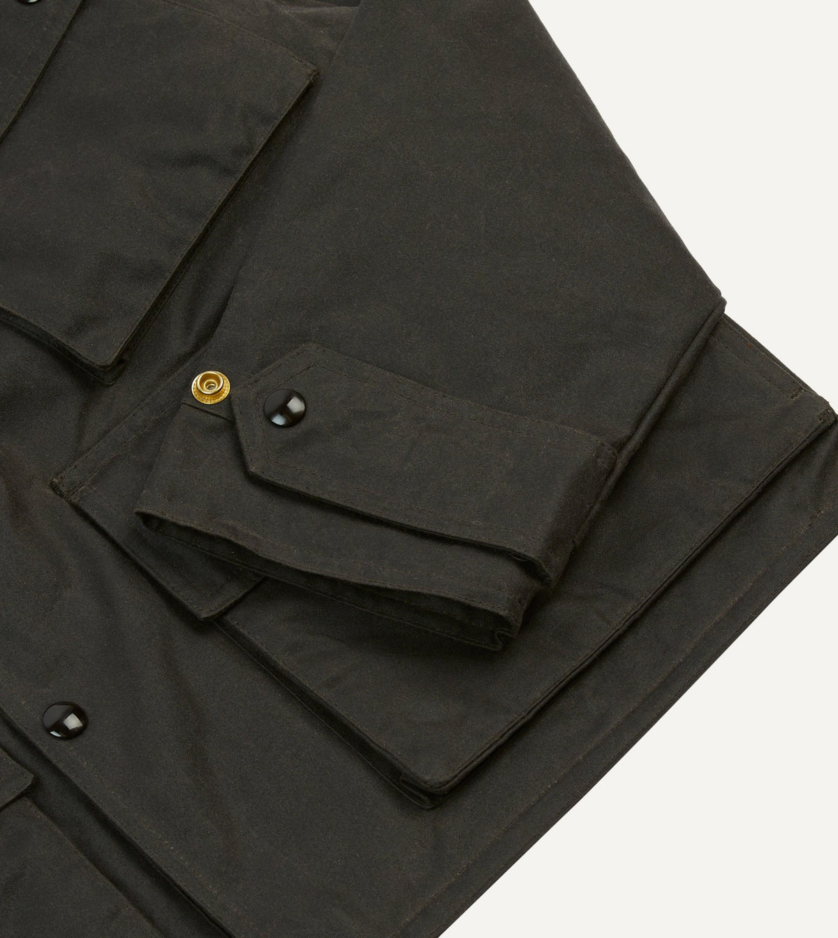 Drake's Brown Waxed Cotton Wader Jacket