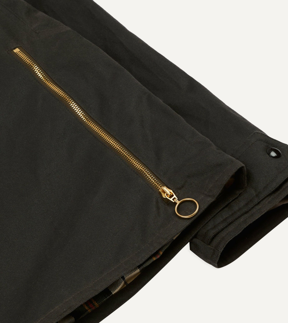 Drake's Brown Waxed Cotton Wader Jacket