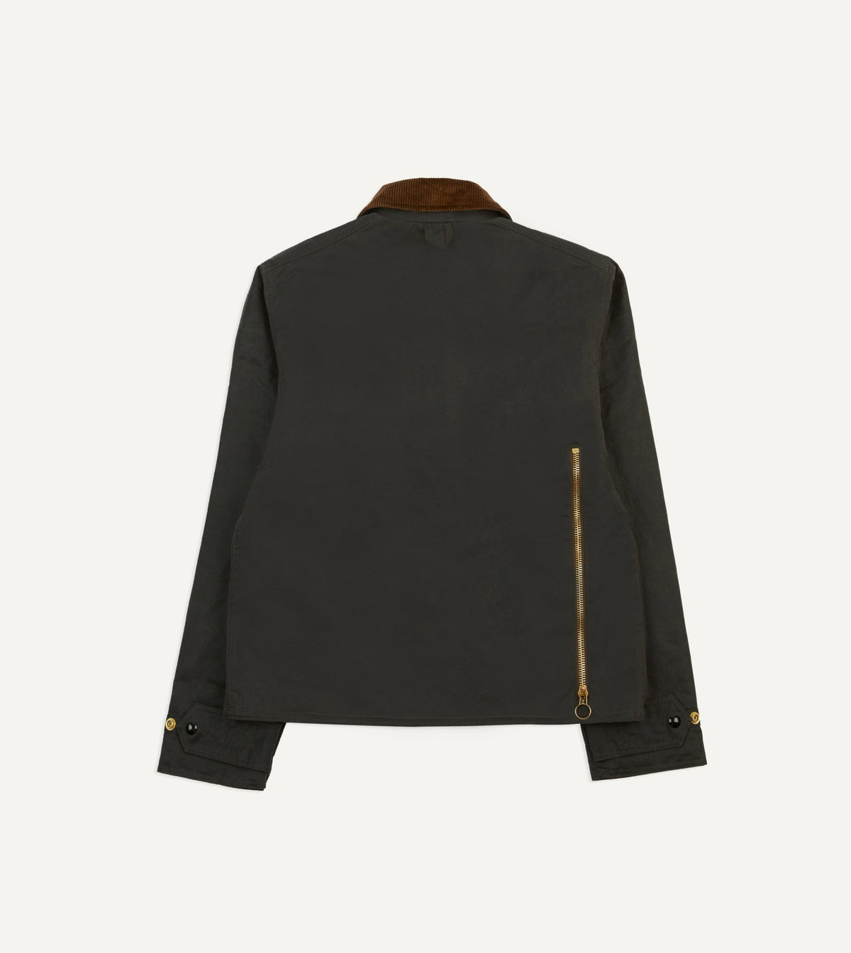 Drake's Brown Waxed Cotton Wader Jacket