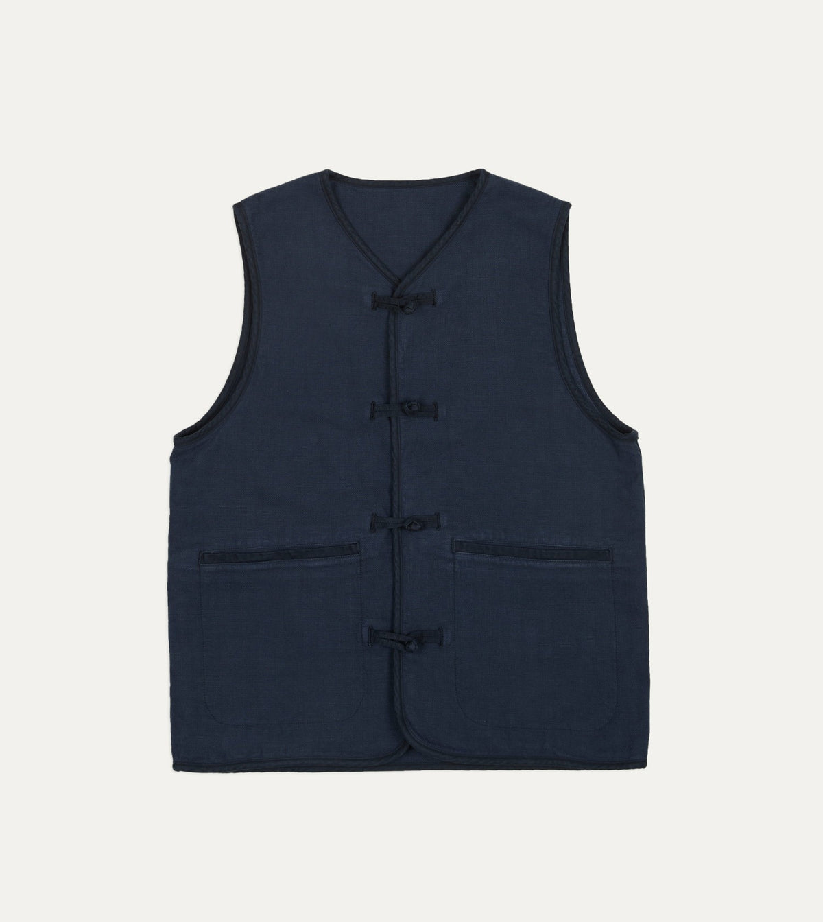 Drake's Navy Cotton Artist Vest