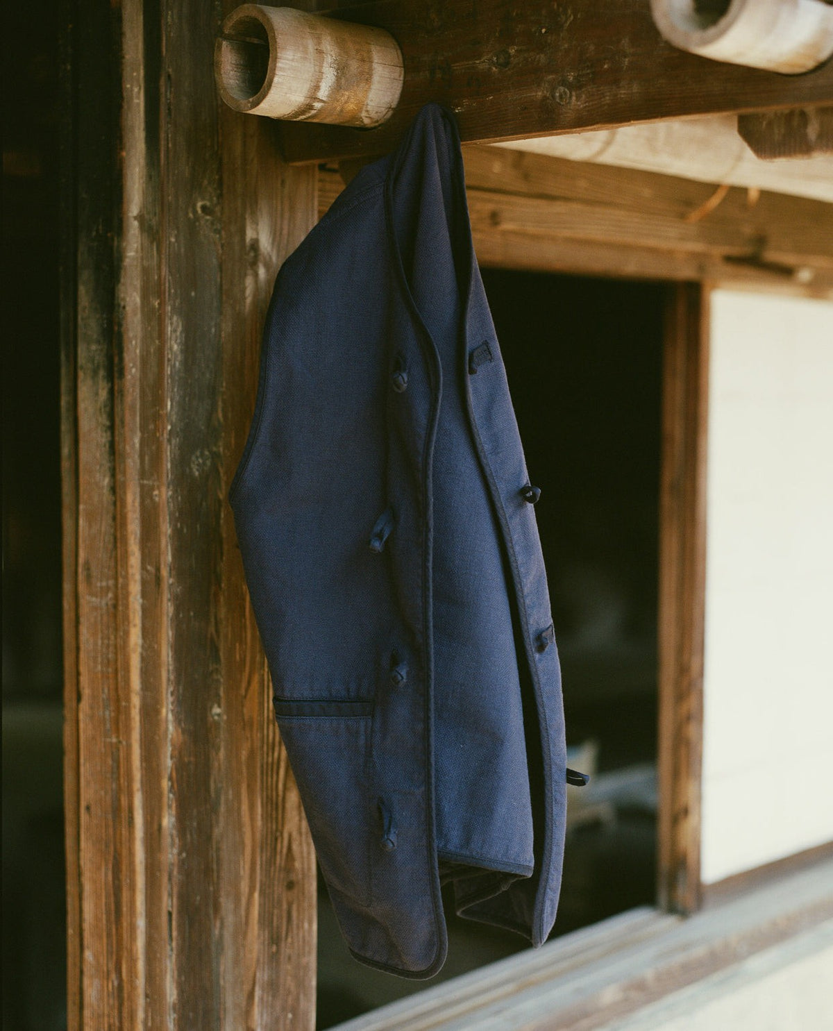 Drake's Navy Cotton Artist Vest