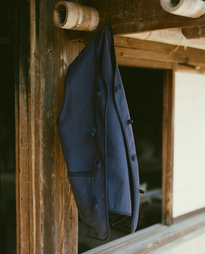 Drake's Navy Cotton Artist Vest