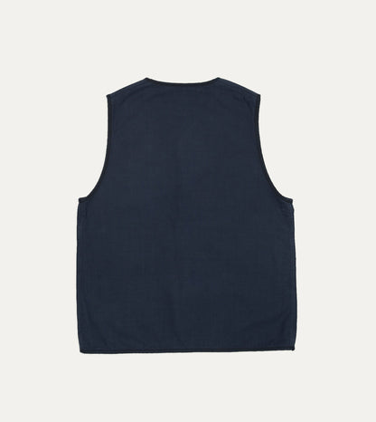 Drake's Navy Cotton Artist Vest