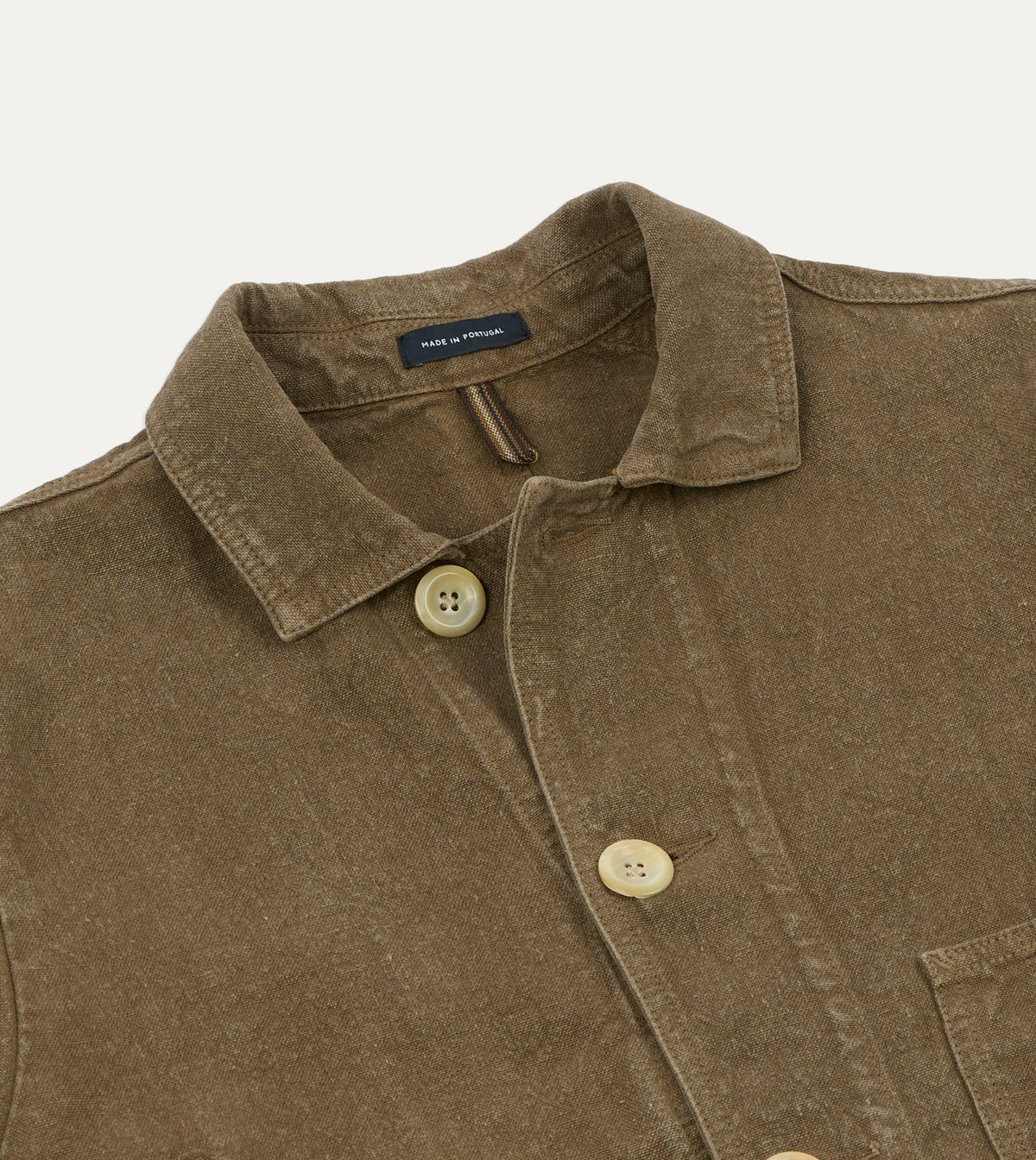 Drake's Brown Linen Five-Pocket Chore Jacket
