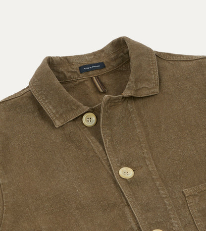 Drake's Brown Linen Five-Pocket Chore Jacket
