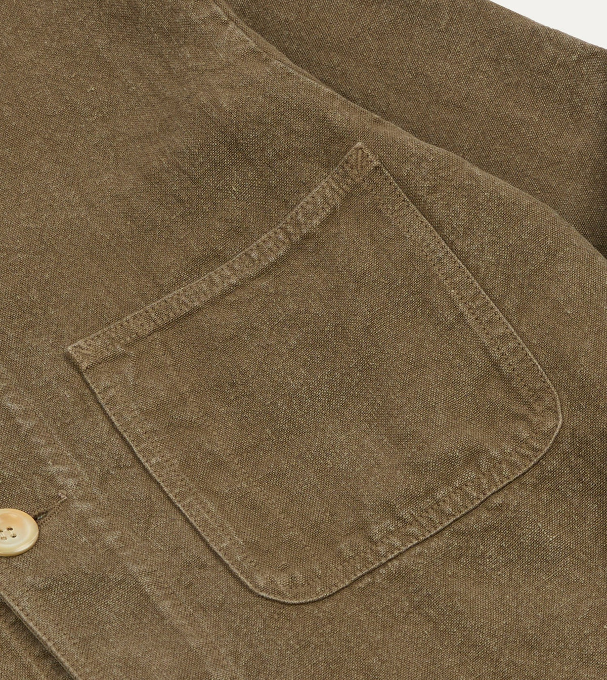 Drake's Brown Linen Five-Pocket Chore Jacket