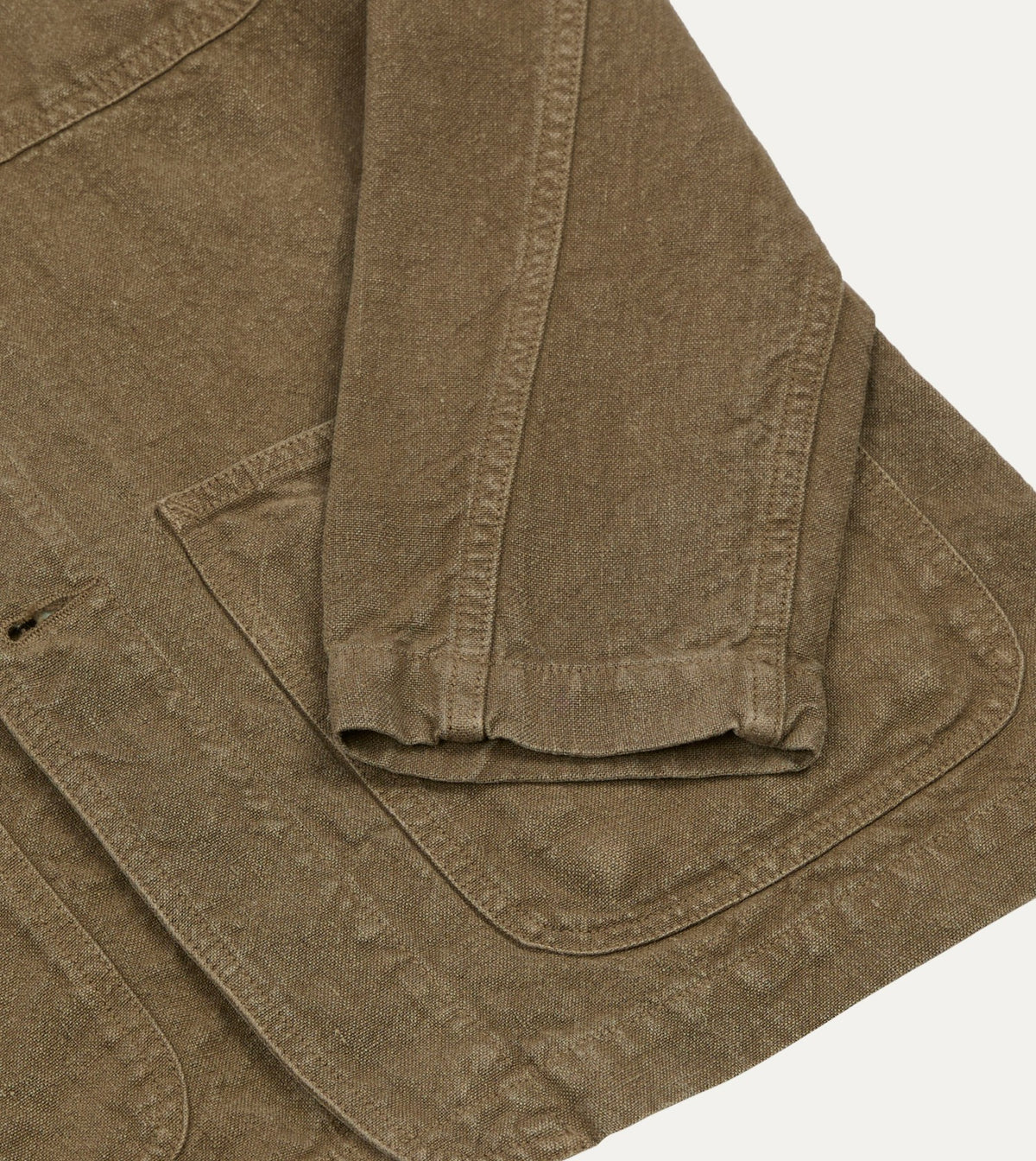 Drake's Brown Linen Five-Pocket Chore Jacket