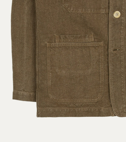 Drake's Brown Linen Five-Pocket Chore Jacket