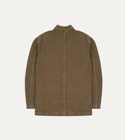 Drake's Brown Linen Five-Pocket Chore Jacket