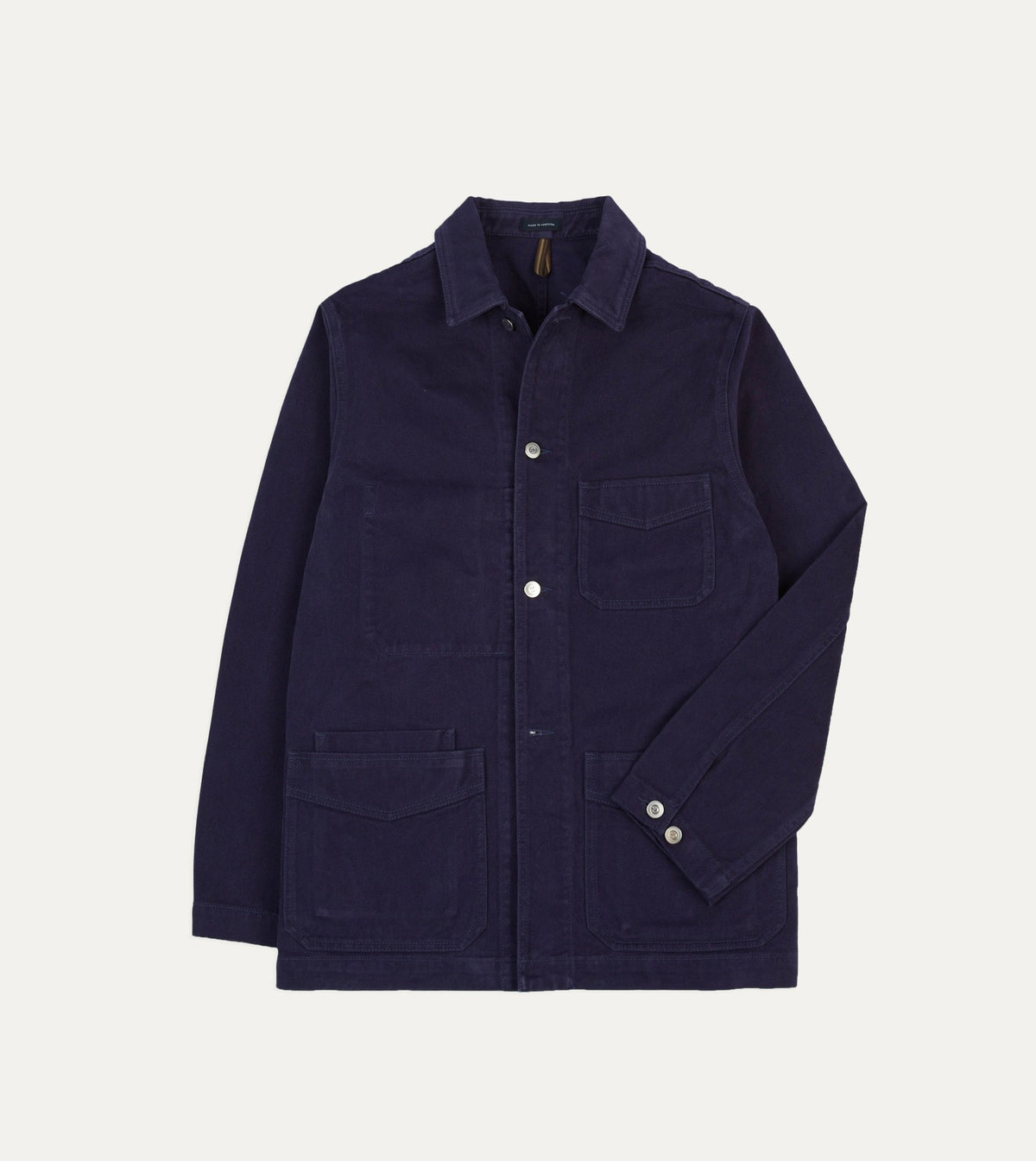 Drake's French Blue Heavy Twill Cotton Five-Pocket Chore Jacket