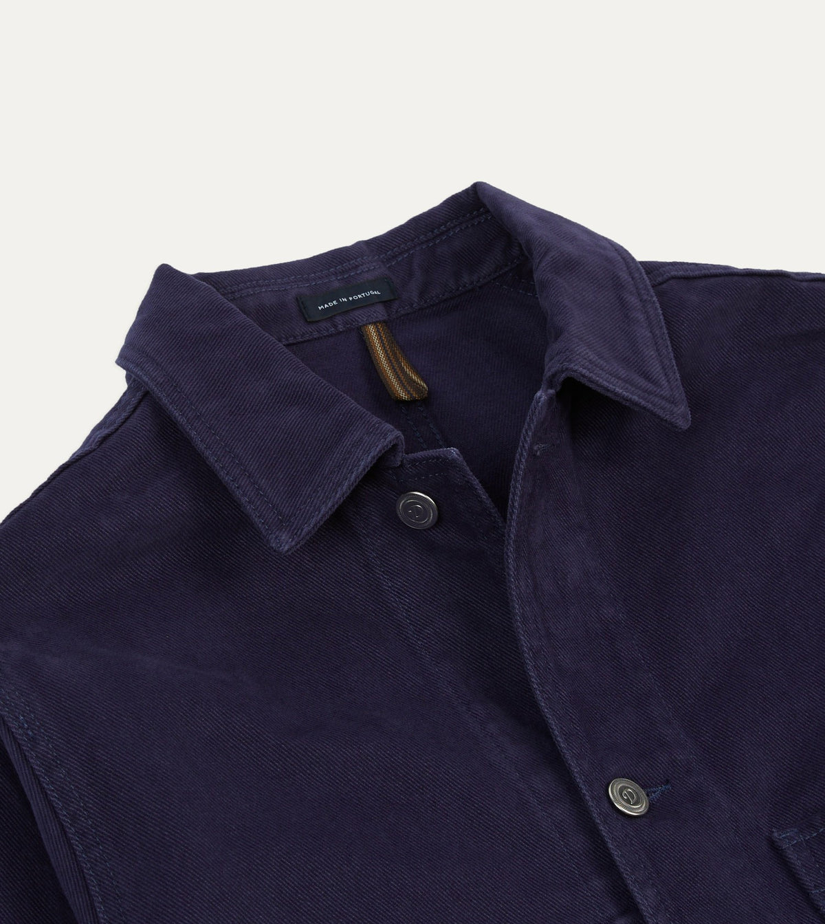 Drake's French Blue Heavy Twill Cotton Five-Pocket Chore Jacket