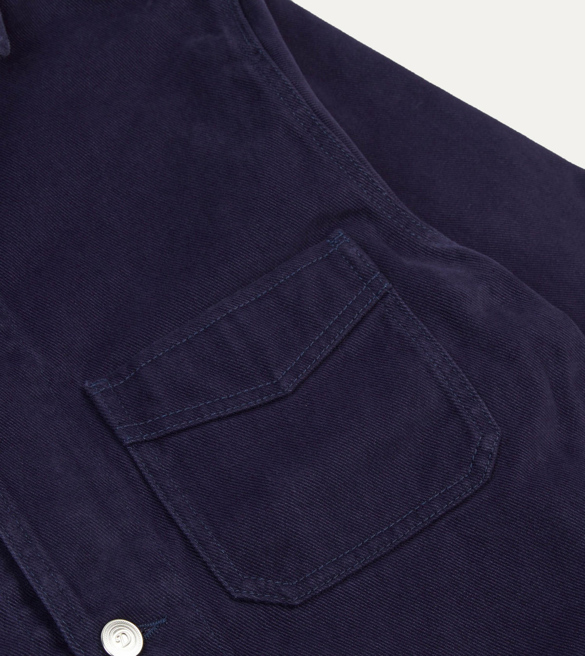 Drake's French Blue Heavy Twill Cotton Five-Pocket Chore Jacket
