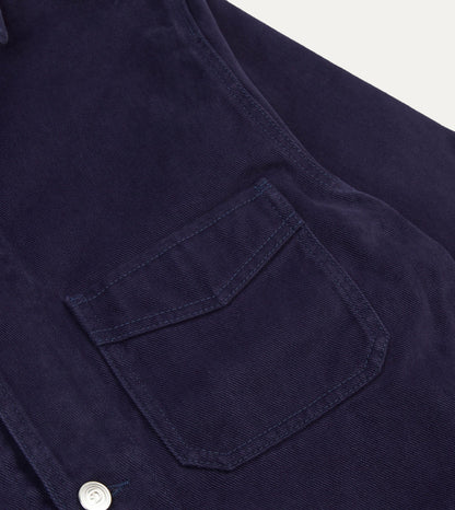 Drake's French Blue Heavy Twill Cotton Five-Pocket Chore Jacket
