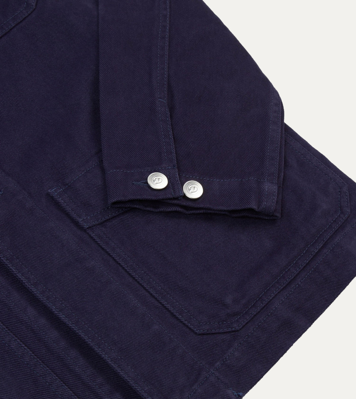 Drake's French Blue Heavy Twill Cotton Five-Pocket Chore Jacket