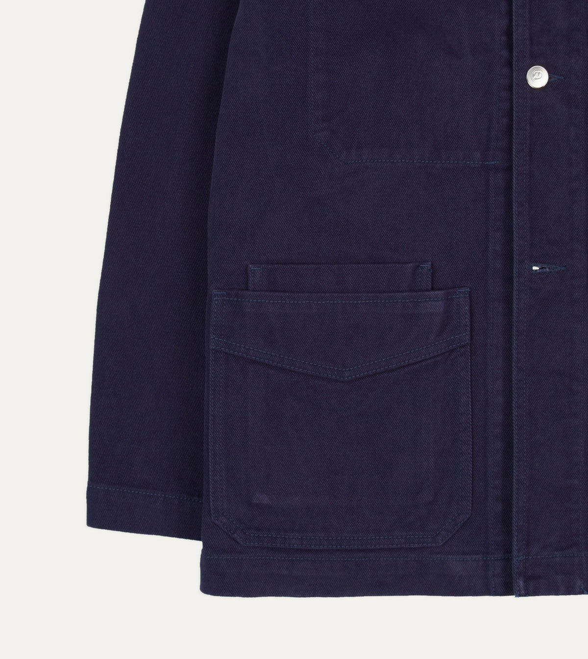 Drake's French Blue Heavy Twill Cotton Five-Pocket Chore Jacket