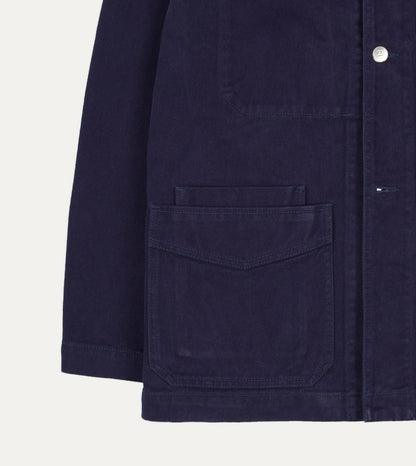Drake's French Blue Heavy Twill Cotton Five-Pocket Chore Jacket