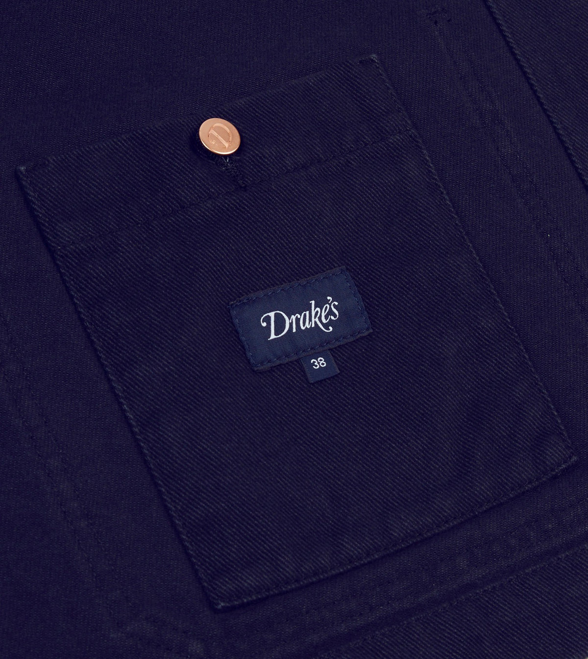 Drake's French Blue Heavy Twill Cotton Five-Pocket Chore Jacket