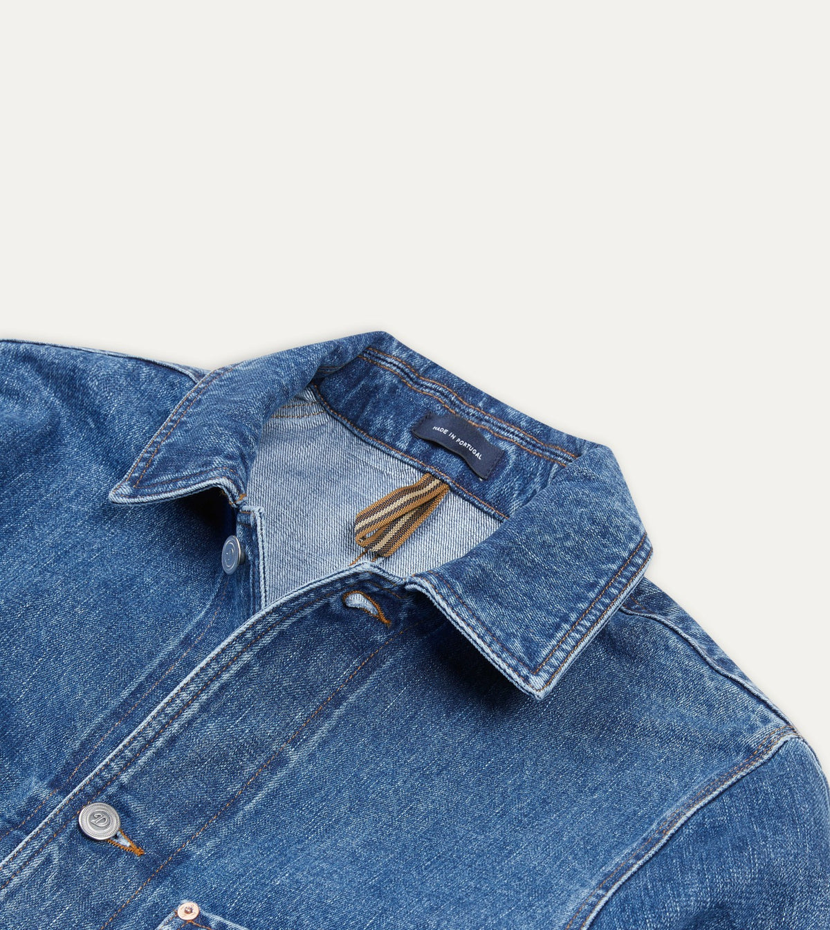 Drake's Bleach Wash Selvedge Denim Five-Pocket Chore Jacket