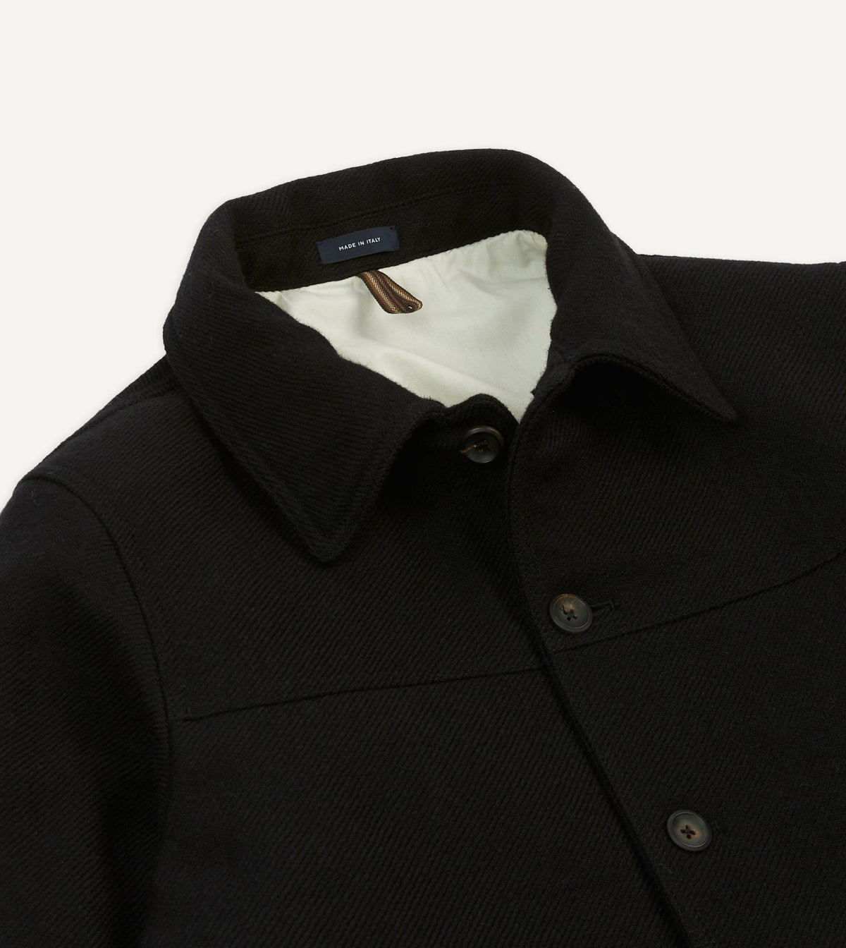 Drake's Black Wool Donkey Jacket