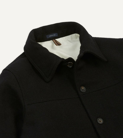 Drake's Black Wool Donkey Jacket