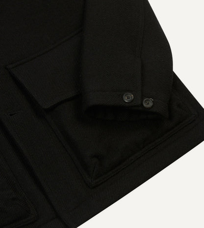 Drake's Black Wool Donkey Jacket
