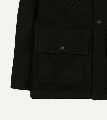 Drake's Black Wool Donkey Jacket