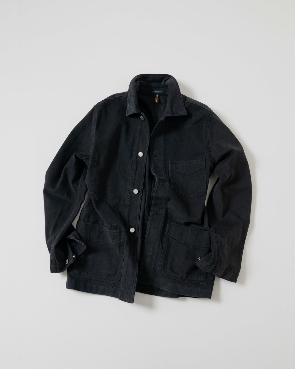 Drake's Black Heavy Twill Cotton Five-Pocket Chore Jacket