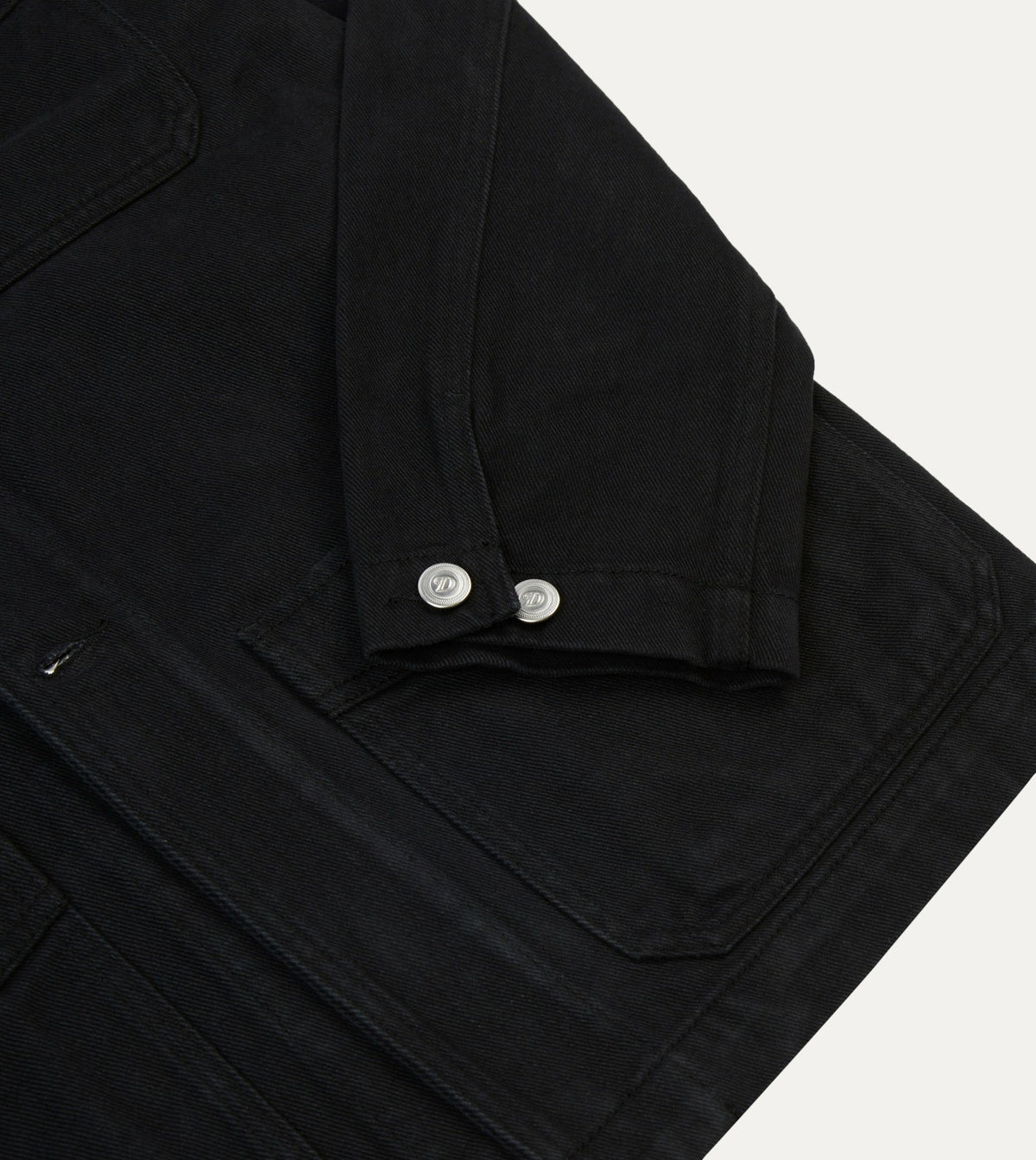 Drake's Black Heavy Twill Cotton Five-Pocket Chore Jacket