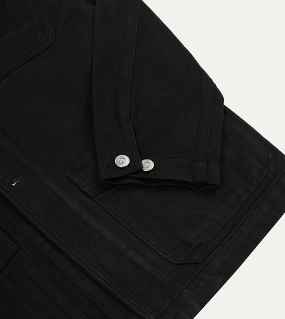 Drake's Black Heavy Twill Cotton Five-Pocket Chore Jacket