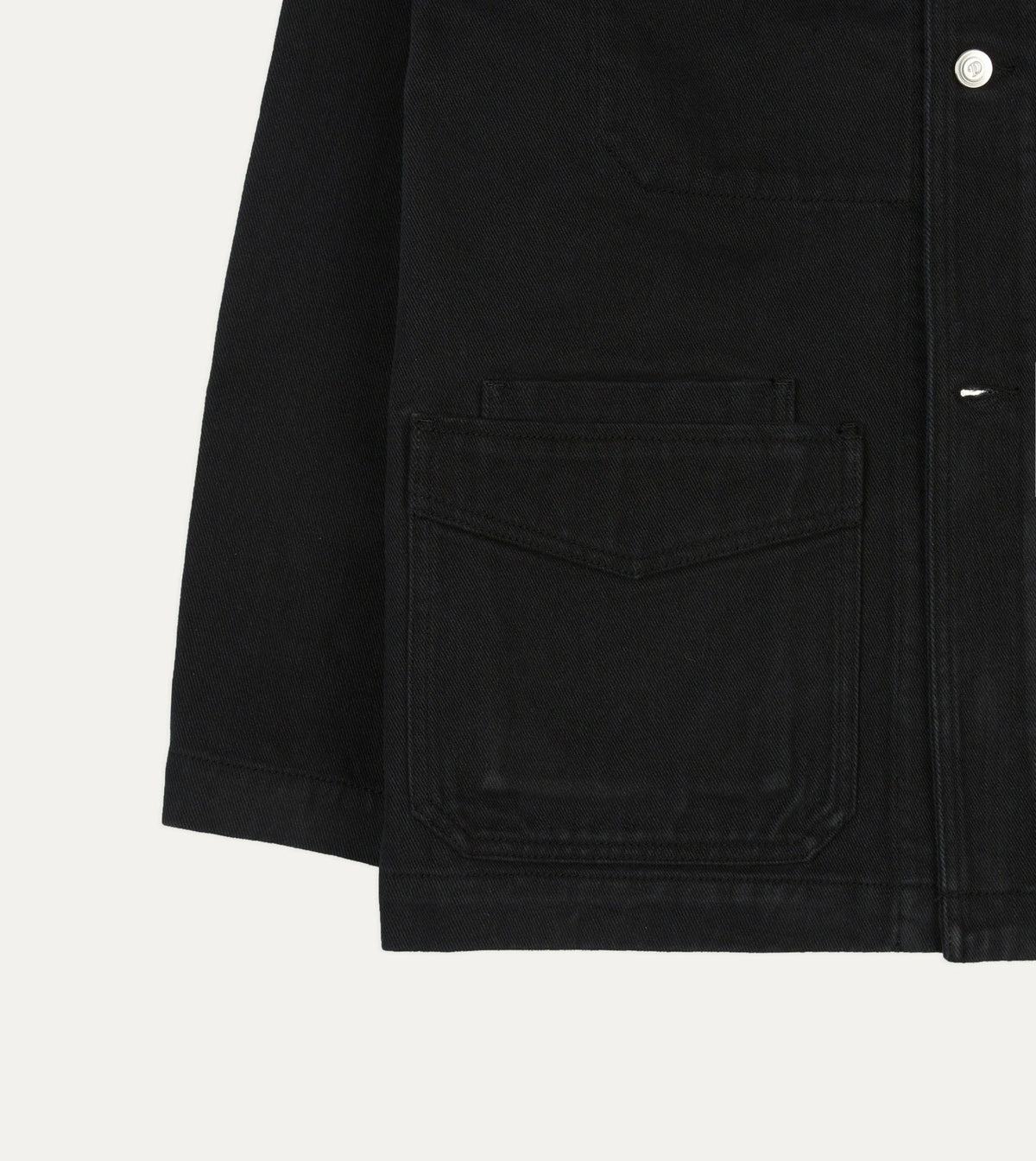 Drake's Black Heavy Twill Cotton Five-Pocket Chore Jacket