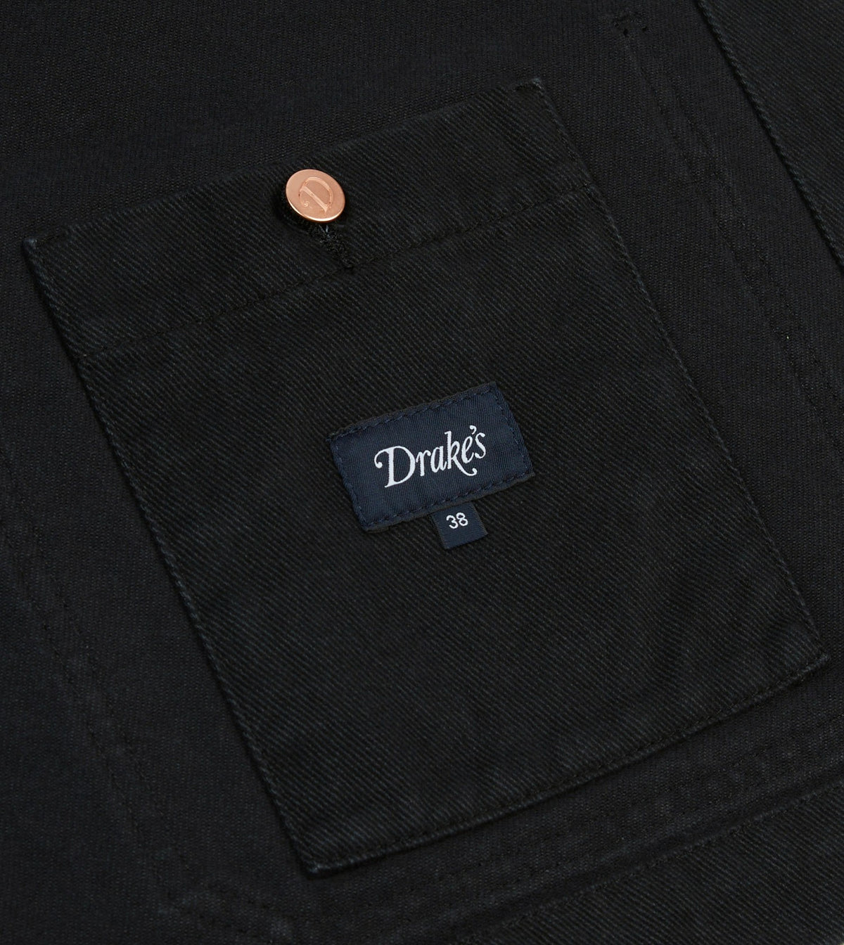 Drake's Black Heavy Twill Cotton Five-Pocket Chore Jacket