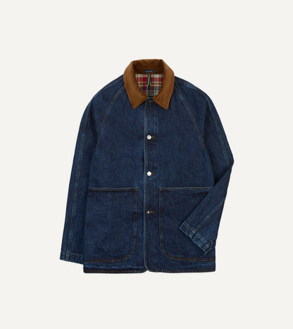 Drake's Stone Wash Denim Field Jacket