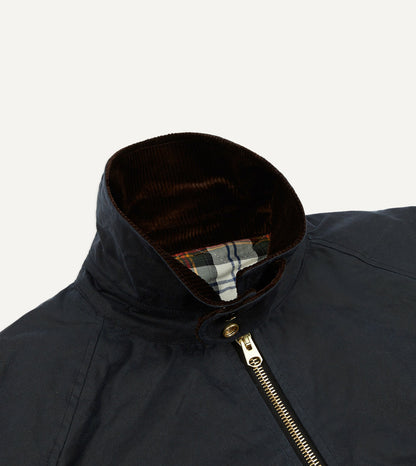 Drake's Navy Waxed Coverall Jacket