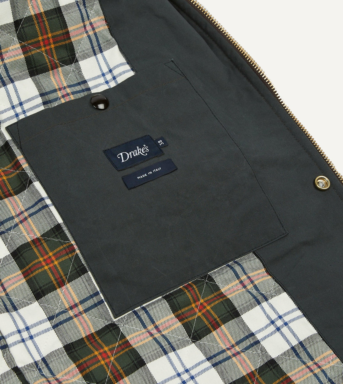Drake's Navy Waxed Coverall Jacket