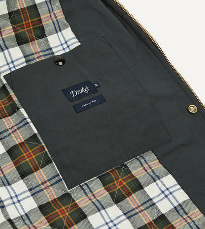 Drake's Navy Waxed Coverall Jacket