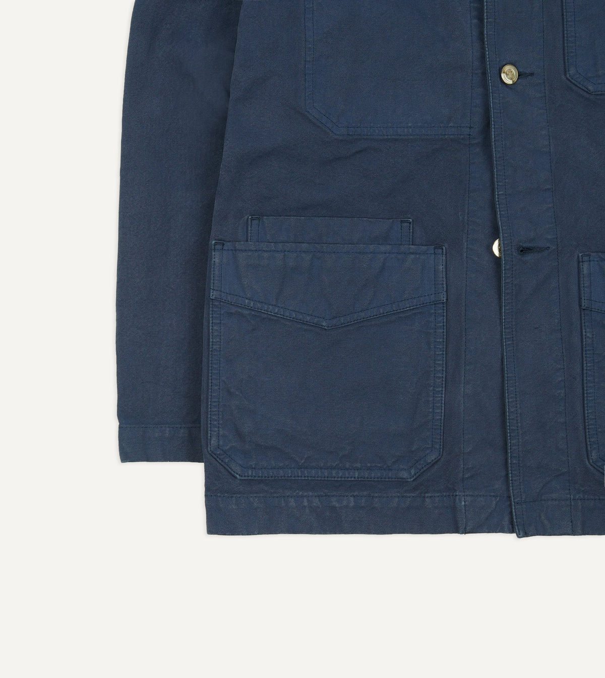 Drake's Navy Cotton Duck Canvas Five-Pocket Chore Jacket