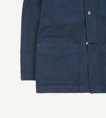 Drake's Navy Cotton Duck Canvas Five-Pocket Chore Jacket
