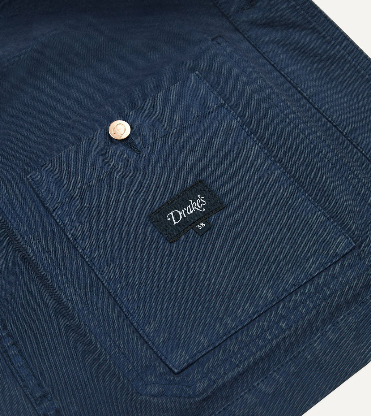 Drake's Navy Cotton Duck Canvas Five-Pocket Chore Jacket