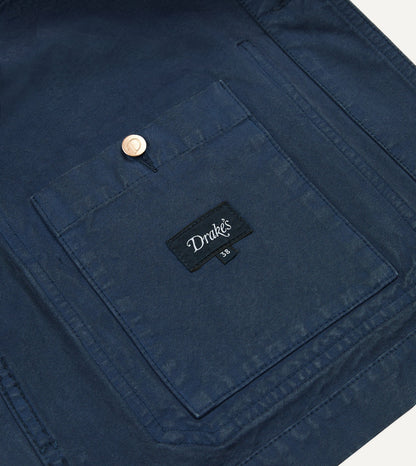 Drake's Navy Cotton Duck Canvas Five-Pocket Chore Jacket