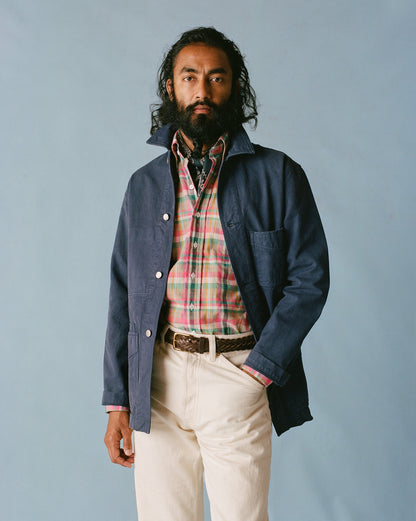 Drake's Navy Cotton Duck Canvas Five-Pocket Chore Jacket