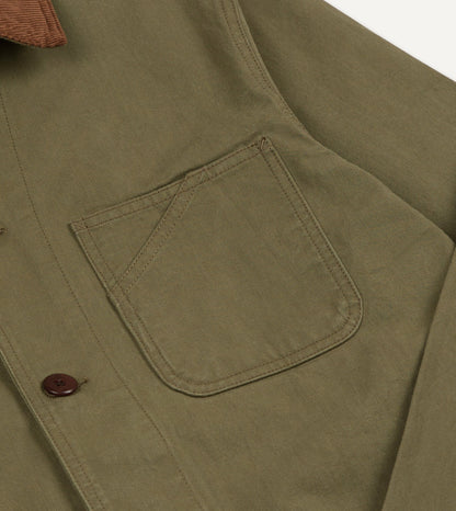 Drake's Khaki Cotton Twill Fatigue Jacket
