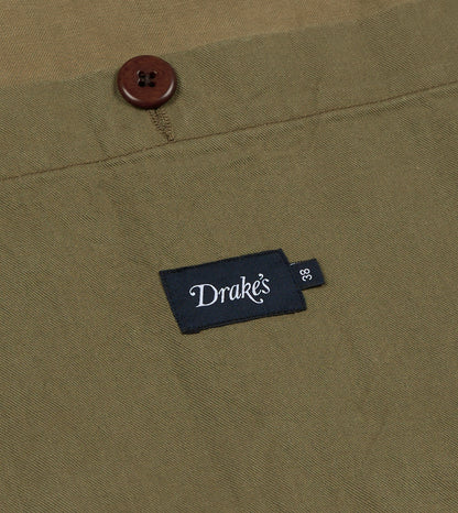 Drake's Khaki Cotton Twill Fatigue Jacket