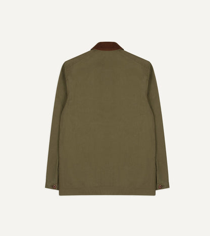 Drake's Khaki Cotton Twill Fatigue Jacket