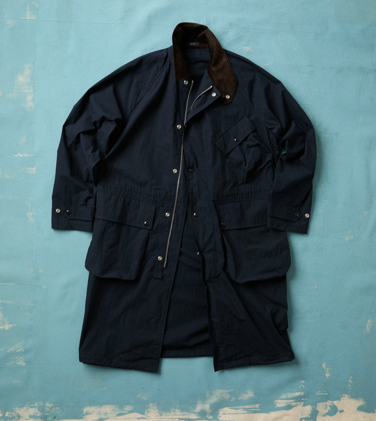 Drake's Navy Ripstop Cotton D-77 Parka
