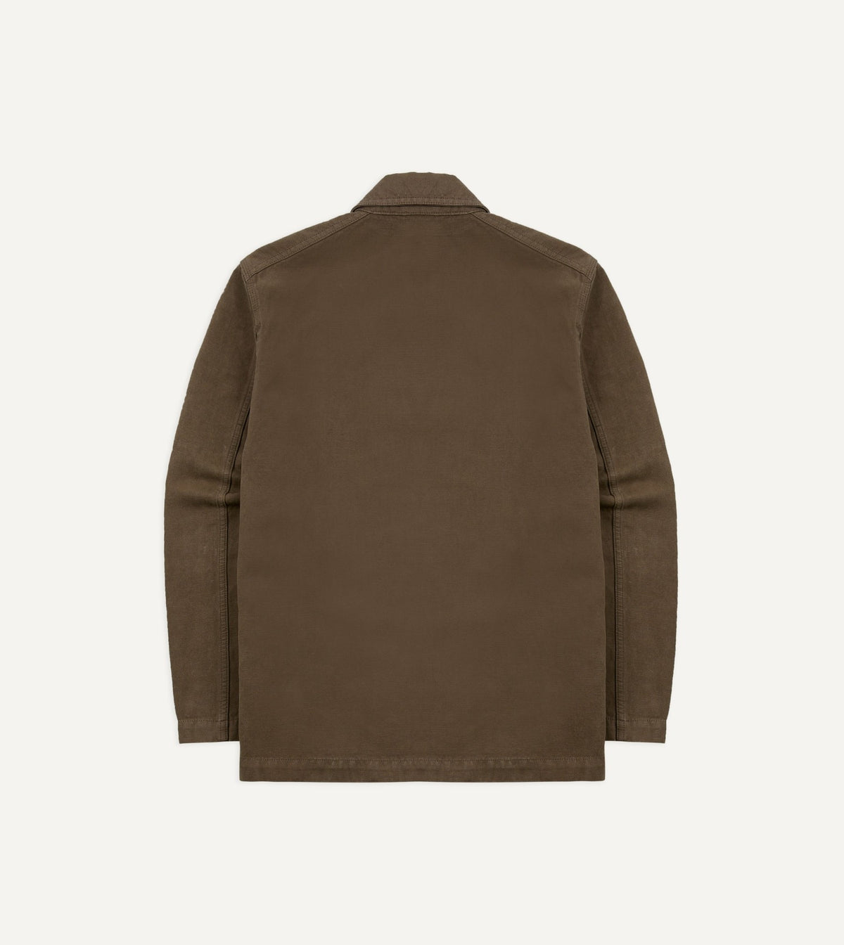 Drake's Brown Cotton-Linen Double-Breasted Chore Coat