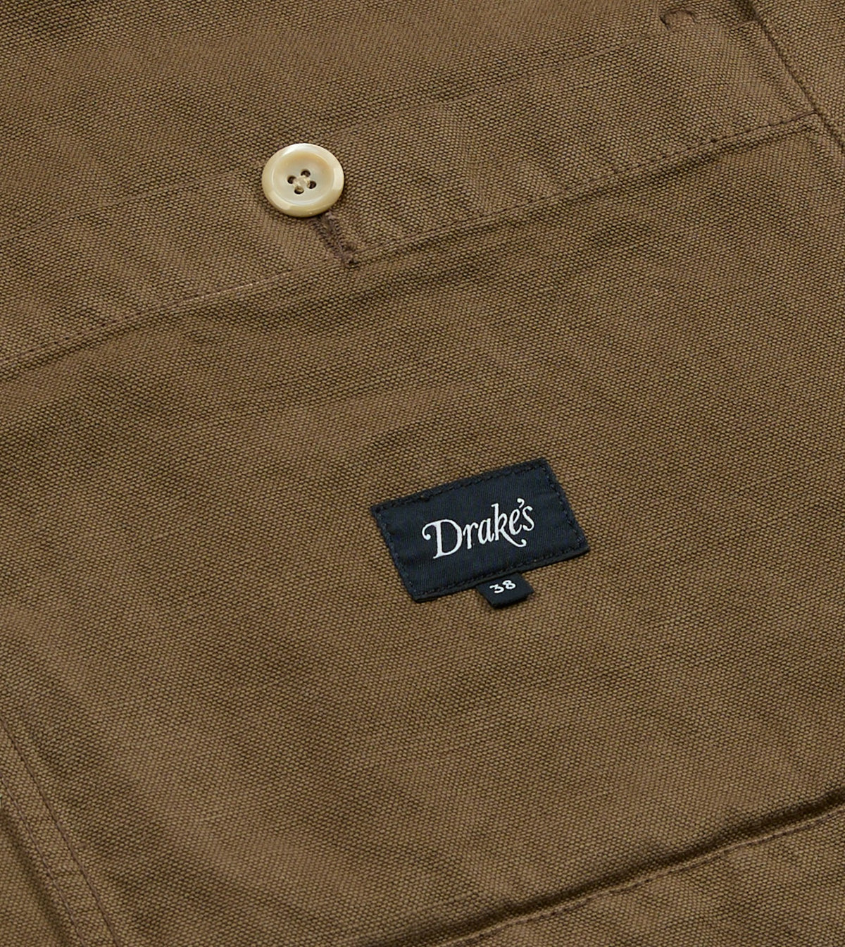 Drake's Brown Cotton-Linen Double-Breasted Chore Coat