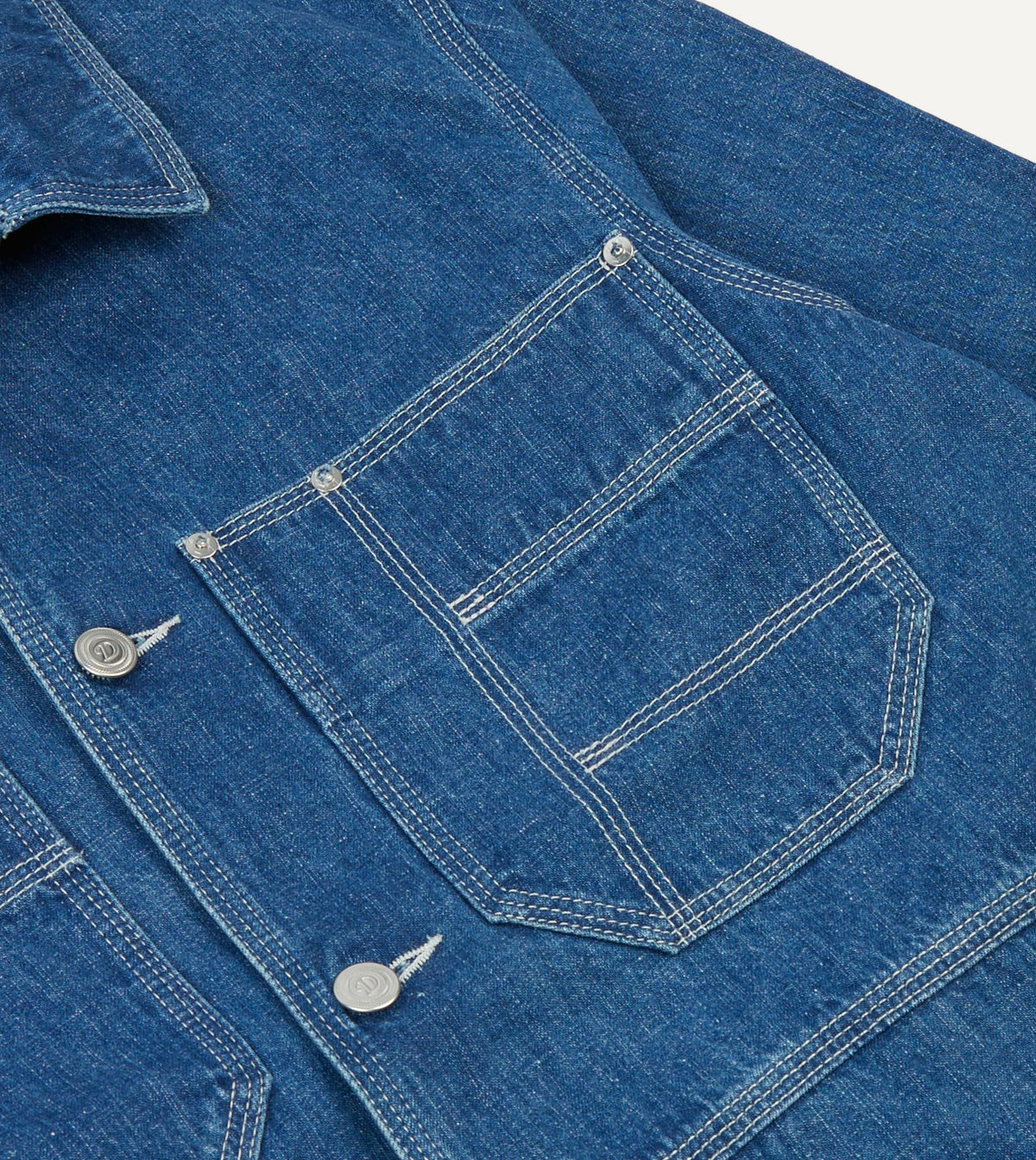 Drake's Stone Wash Selvedge Denim Welder Jacket